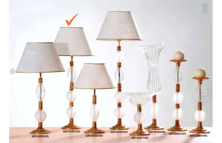 obrazek 1 Gustowna złota lampa z przezroczystymi/satynowymi szklanymi kroplami