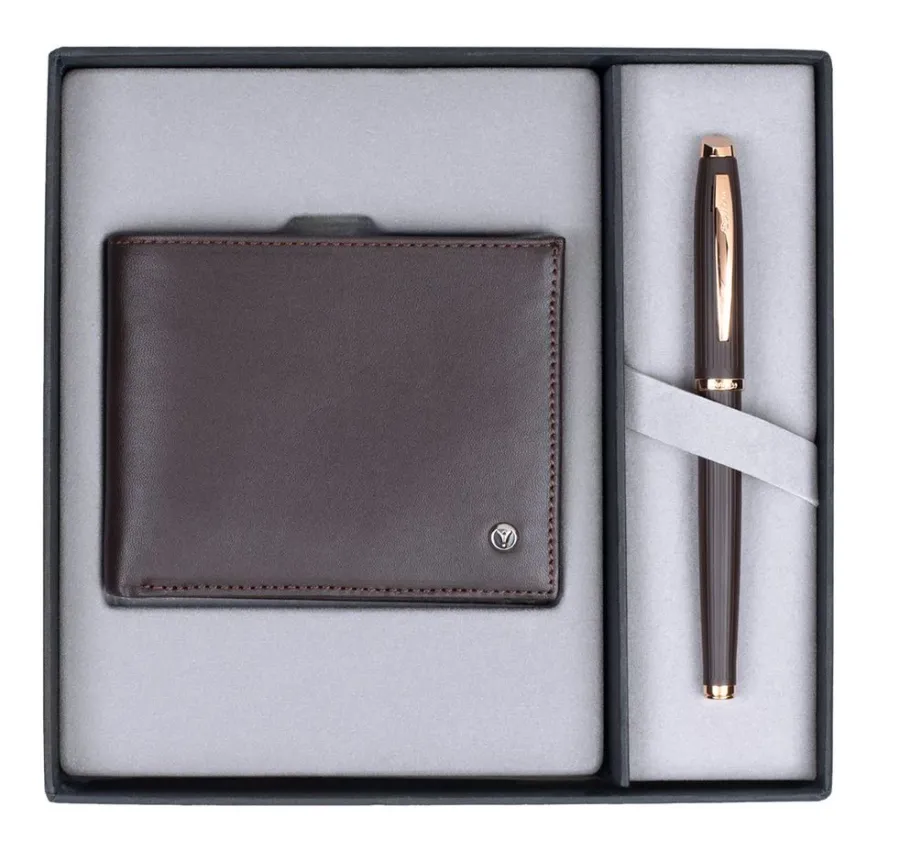 obrazek 1 Oryginalny komplet podarunkowy - pióro + długopis + portfel