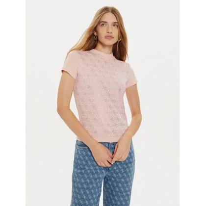 Zdjęcie Guess T-Shirt W4BI26 J1314 Różowy Slim Fit
