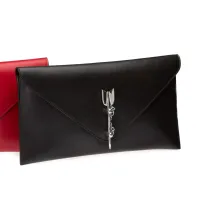 Picture Black leather and silver clutch bag – Pampaloni