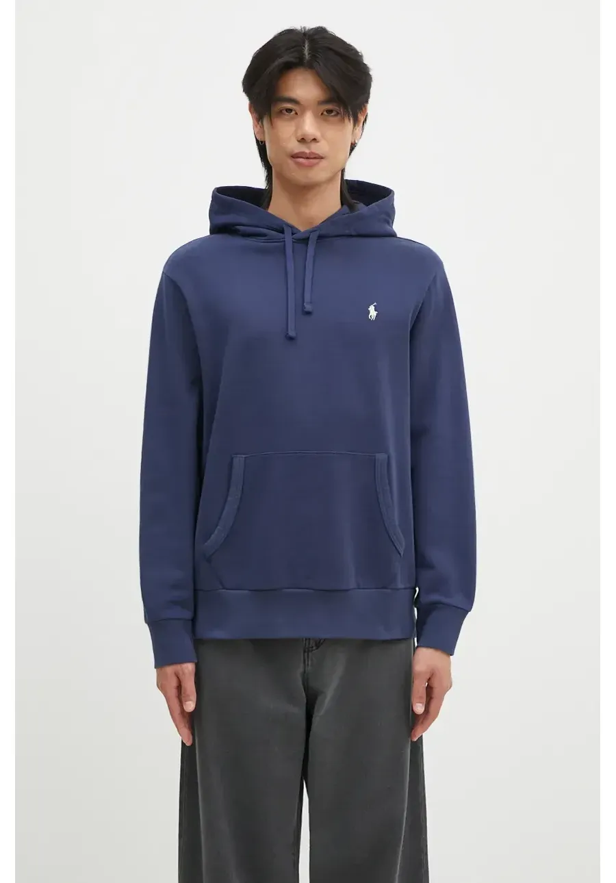 obrazek 1 Polo Ralph Lauren bluza bawełniana męska kolor granatowy z kapturem gładka 710916690