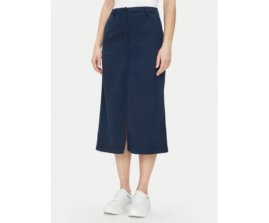 obrazek 1 Tommy Hilfiger Spódnica midi Co Blend Midi Skirt WW0WW44726 Granatowy Regular Fit