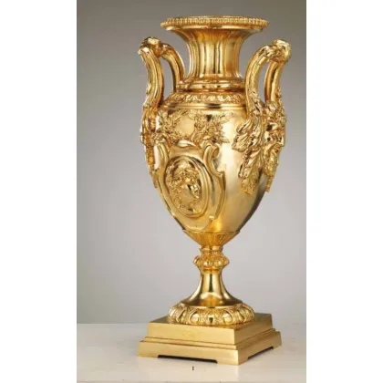 Zdjęcie Włoski wazon z pozłacanego brązu Ø 21 x h. 45 cm