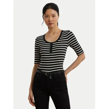 Zdjęcie LAUREN RALPH LAUREN Bluzka 200971086002 Czarny Slim Fit