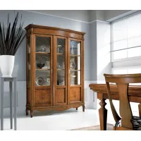 Picture Rounded display cabinet with 2 inlaid doors and 4 shelves - Zanini