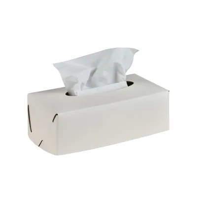 Zdjęcie Wyjątkowe białe pudełko na chusteczki 23x12xH7,5 cm ze skóry
