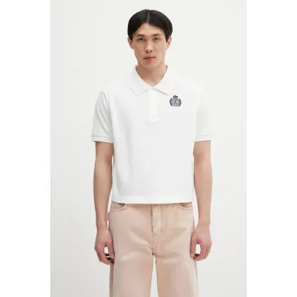 Zdjęcie Sporty & Rich polo bawełniane H&W Crest Pique kolor biały z aplikacją TO085606241WH01