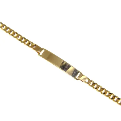 Zdjęcie Bransoletka męska z żółtego złota z blaszką -  21 cm