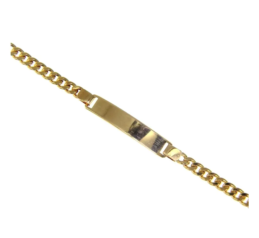 obrazek 1 Bransoletka męska z żółtego złota z blaszką -  21 cm