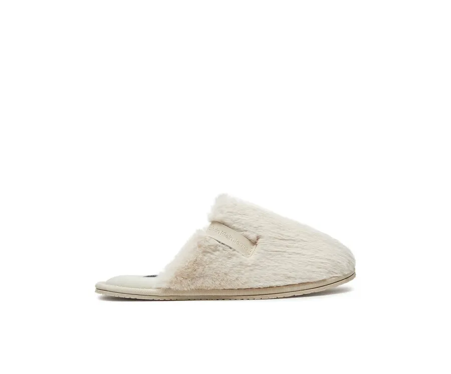 obrazek 1 Calvin Klein Jeans Kapcie Hotel Slipper Fur After Glow YW0YW01593 Écru