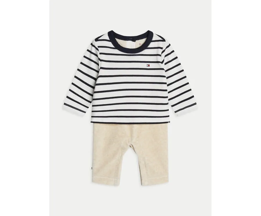 obrazek 1 Tommy Hilfiger Komplet dziecięcy Nautical Stripe Mixed 1 Piece KN0KN01938 Biały Regular Fit