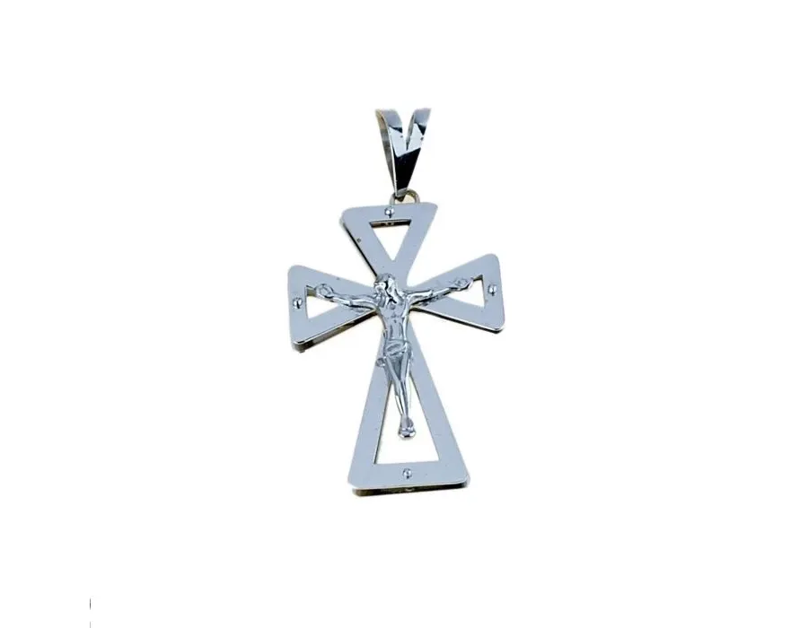 obrazek 1 Złoty niepowtarzalny krzyż z Jezusem 32x22mm.