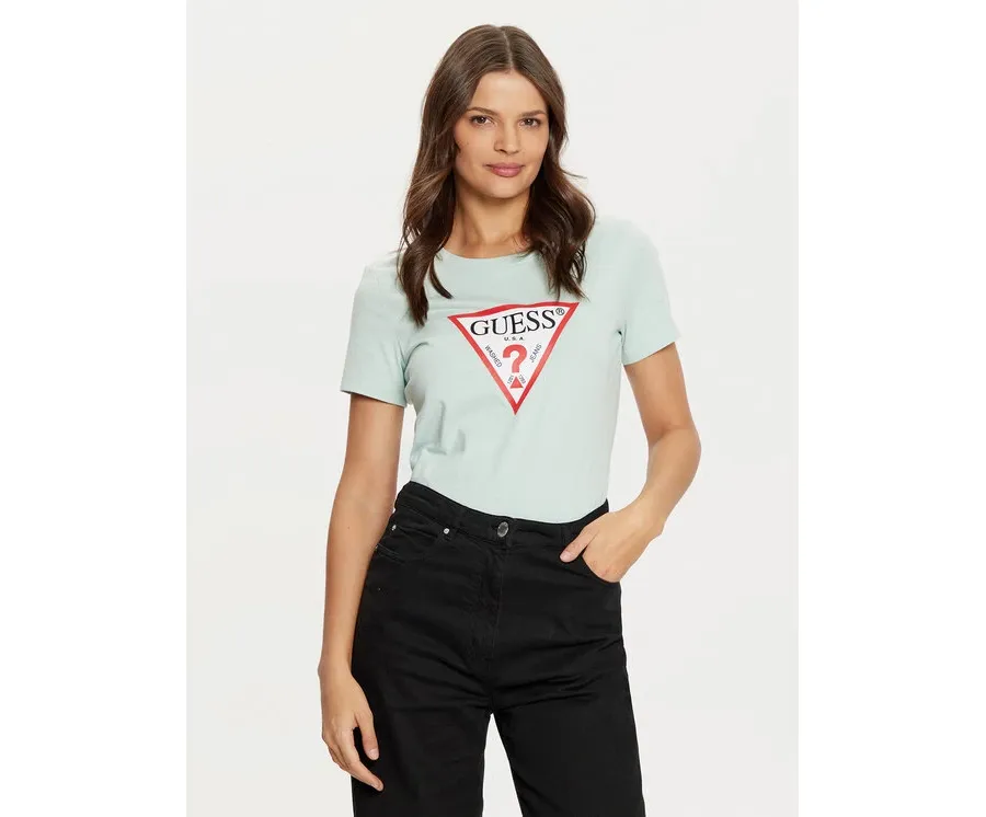 obrazek 1 Guess T-Shirt W1YI1B I3Z14 Zielony Slim Fit