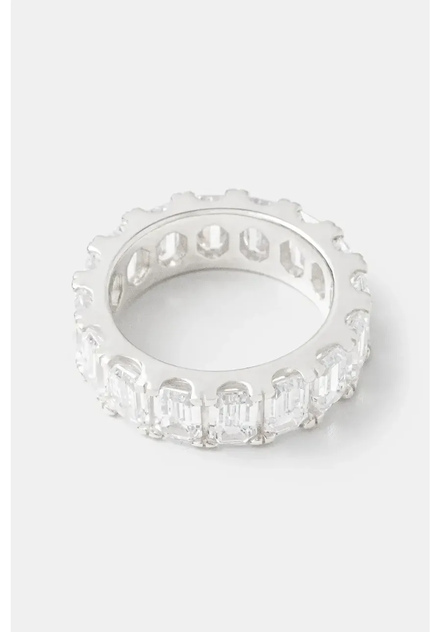 obrazek 1 HATTON LABS pierścionek srebrny Step Cut Eternity Ring HL.W4.266.01