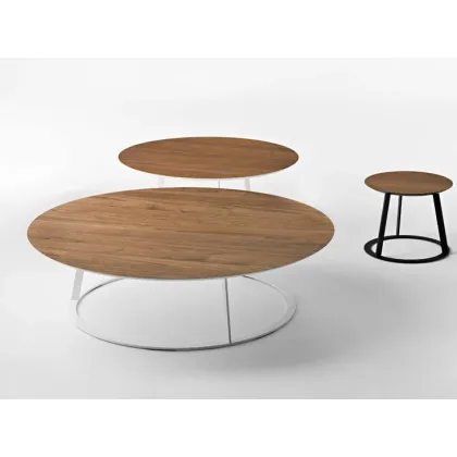 Zdjęcie Okrągły drewniany stolik kawowy do salonu