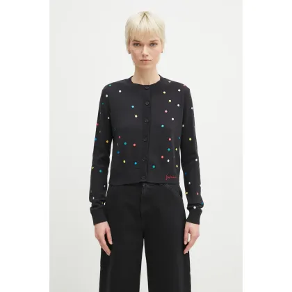 Zdjęcie Fiorucci kardigan wełniany Confetti Dot Print Logo damski kolor czarny W02SPKCA337KN03BK01