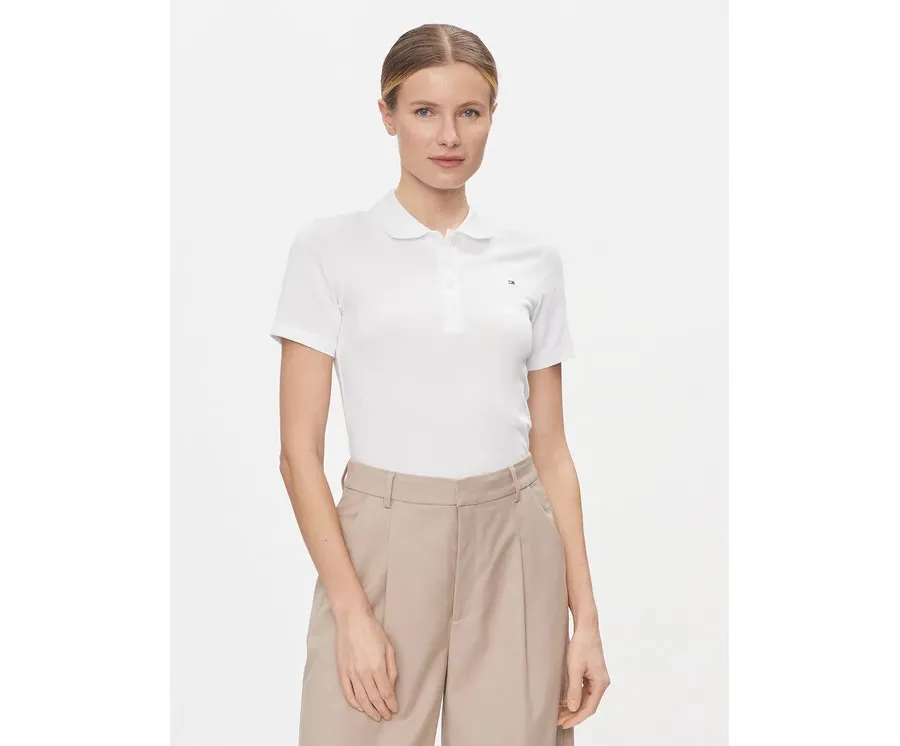 obrazek 1 Tommy Hilfiger Polo 1985 WW0WW42047 Biały Slim Fit