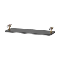 Picture Bathroom tray 33x10xH5 cm mustard color with graphite handles