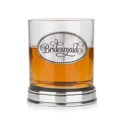 Zdjęcie Stylowa szklanka do whisky z polerowaną podstawą dla druhny – niepowtarzalny prezent