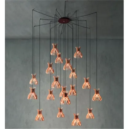 Zdjęcie Gustowna lampa wisząca - 19 elementów, h. 284 cm