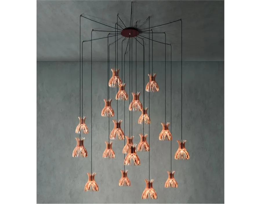 obrazek 1 Gustowna lampa wisząca - 19 elementów, h. 284 cm