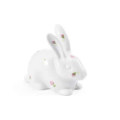 Picture Decorative porcelain hare decorated with a rose motif - Leander