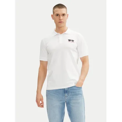 Zdjęcie KARL LAGERFELD Polo 745400 552235 Biały Slim Fit