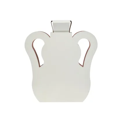 Zdjęcie Designerski skórzany wazon Otto 9x40xH45 cm w kolorze perłowym