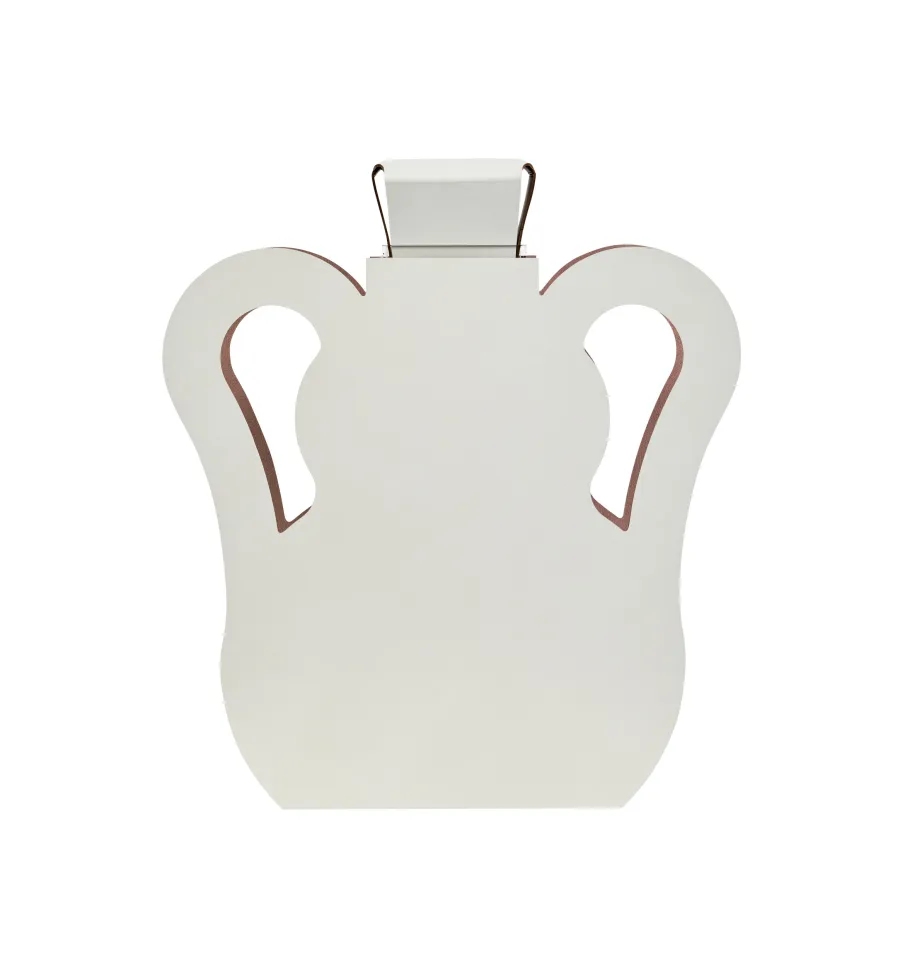 obrazek 1 Designerski skórzany wazon Otto 9x40xH45 cm w kolorze perłowym