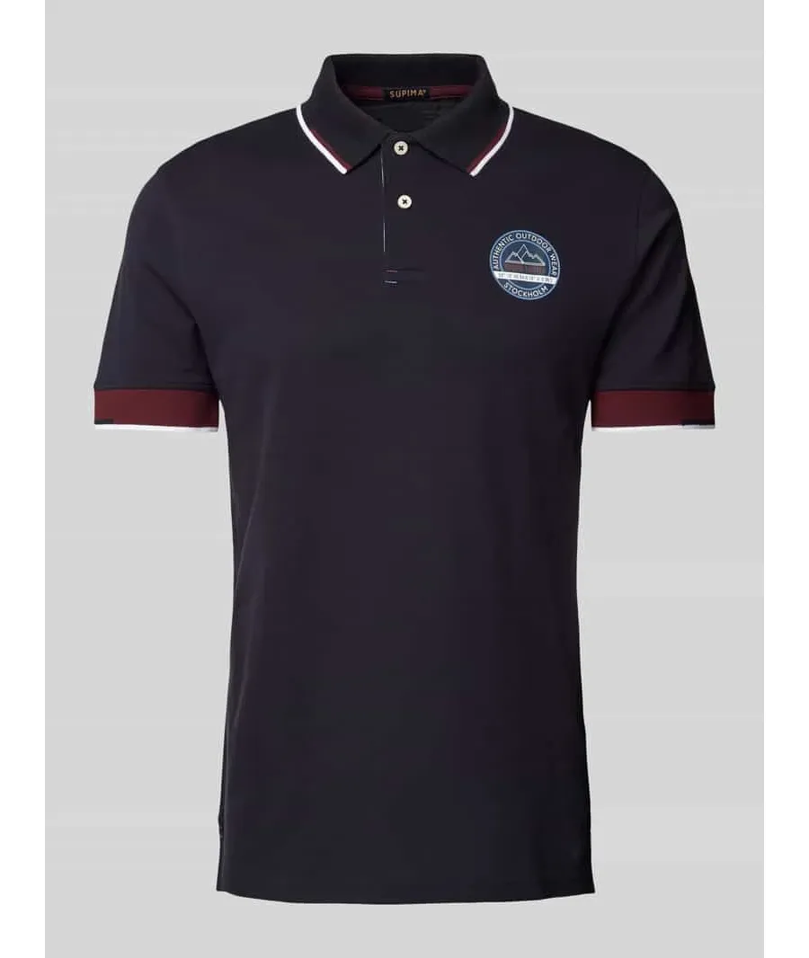 obrazek 1 Koszulka polo o kroju slim fit z nadrukowanym detalem
