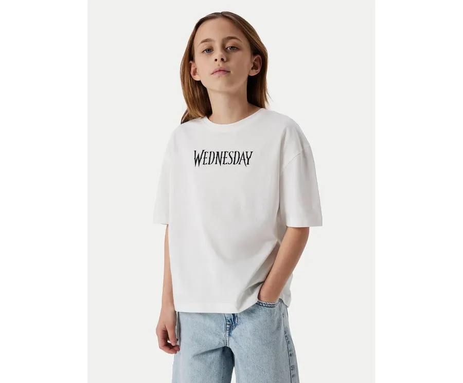 obrazek 1 NAME IT T-Shirt Farra Wednesday 13240881 Biały Standard Fit