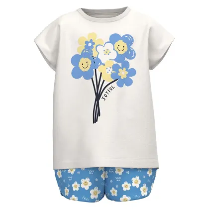 Zdjęcie NAME IT Komplet t-shirt i spodenki 13215114 Biały Regular Fit