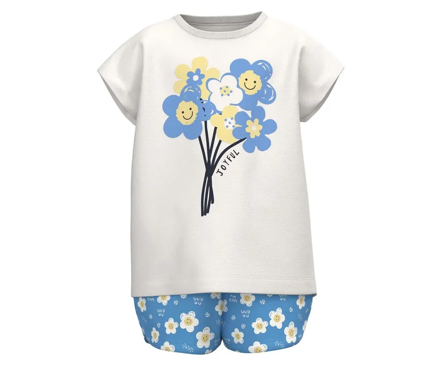obrazek 1 NAME IT Komplet t-shirt i spodenki 13215114 Biały Regular Fit