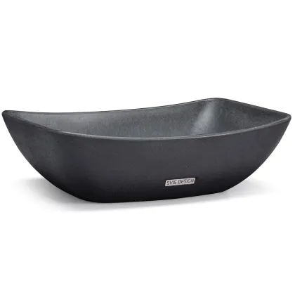 Zdjęcie Stylowa umywalka 50 cm VIRGO BRUSHED – bardzo ciemnoszary, bez dekoru, lakier matowy