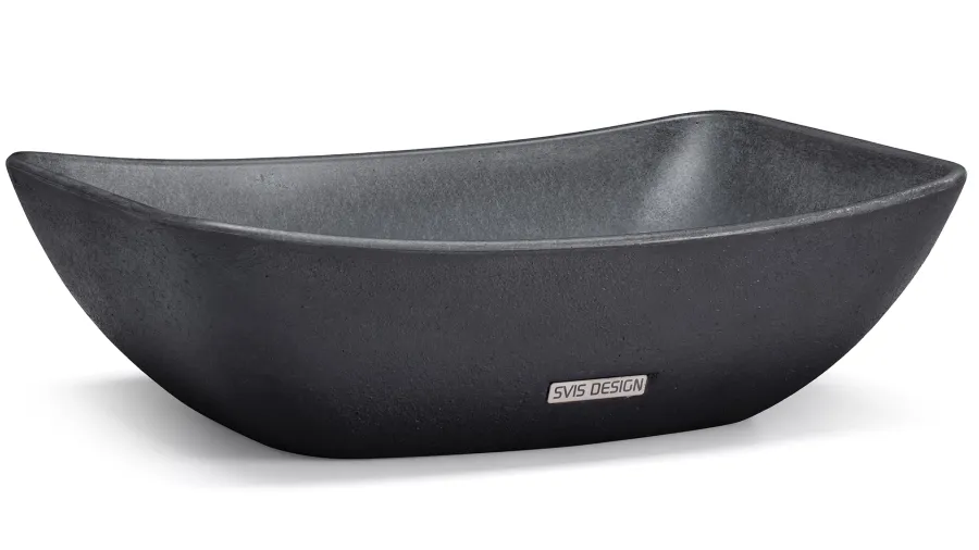 obrazek 1 Stylowa umywalka 50 cm VIRGO BRUSHED – bardzo ciemnoszary, bez dekoru, lakier matowy