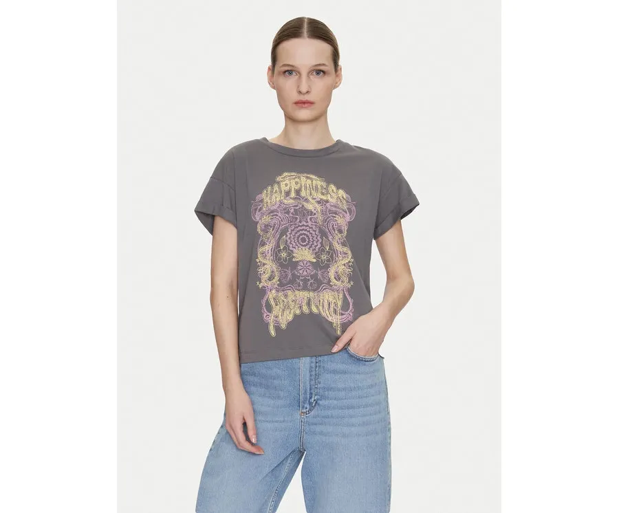 obrazek 1 Noisy May T-Shirt Gaby 27033385 Szary Regular Fit