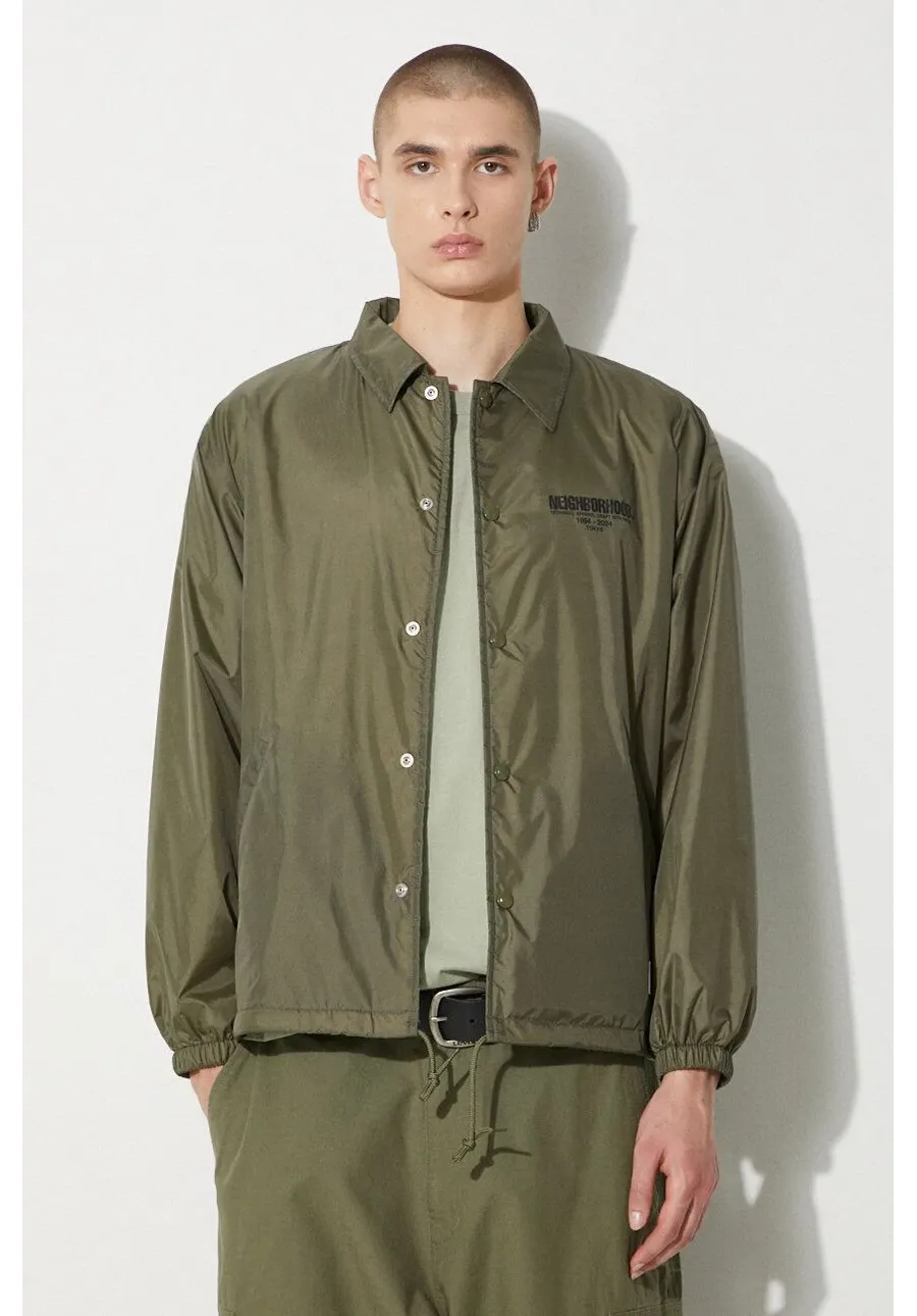 obrazek 1 NEIGHBORHOOD kurtka Windbreaker Jacket męska kolor zielony przejściowa oversize 241TSNH.JKM01