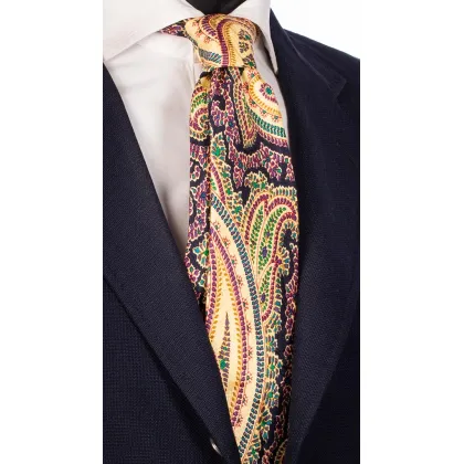 Zdjęcie Kolorowy krawat z dużymi wzorami paisley