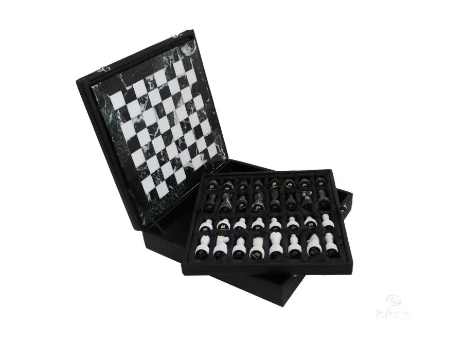 obrazek 4 Luksusowy komplet szachowy z marmuru na upominek