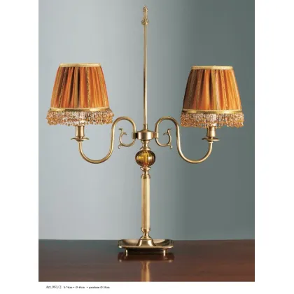 Picture Lamp with two lights with a Murano glass ball and lampshades - Il Paralume Marina