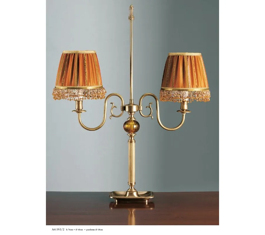 obrazek 1 Lampa z dwoma światłami ze szklaną kulą Murano i kloszami - Il Paralume Marina