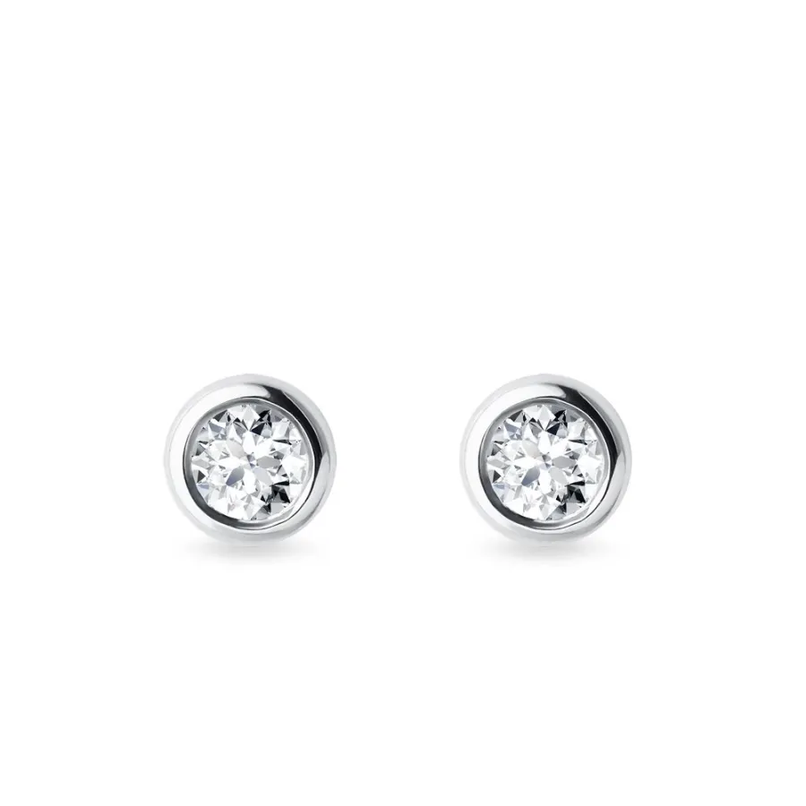 obrazek 1 Złote kolczyki z diamentami, 3,5 mm KLENOTA