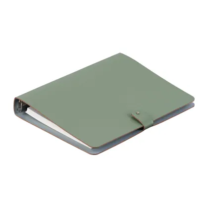 Zdjęcie Ekskluzywny skórzany segregator na dokumenty A5 w kolorze eukaliptusa