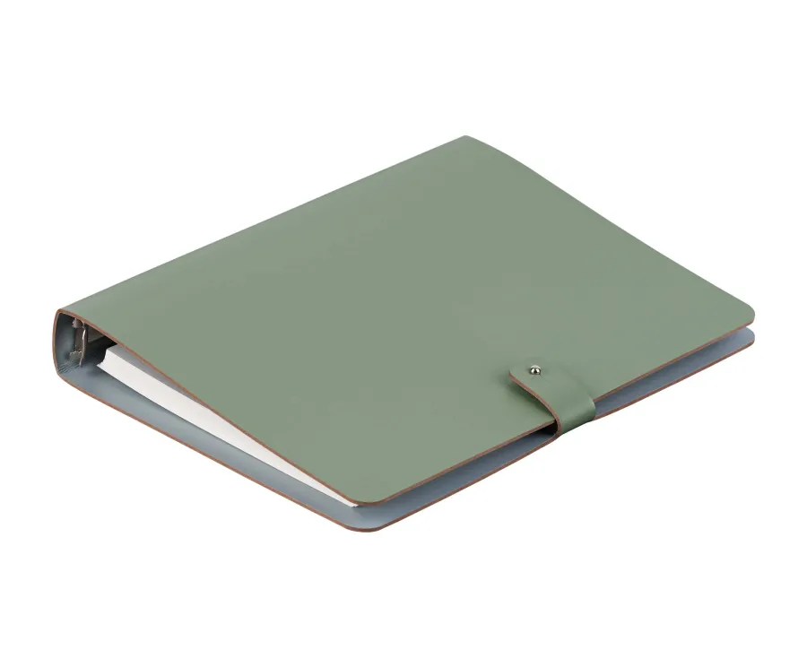 obrazek 1 Ekskluzywny skórzany segregator na dokumenty A5 w kolorze eukaliptusa