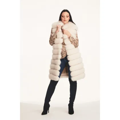 Picture Beige natural fox vest 2in1