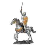 Zdjęcie Oryginalna figurka rycerza na koniu - h. 13 cm