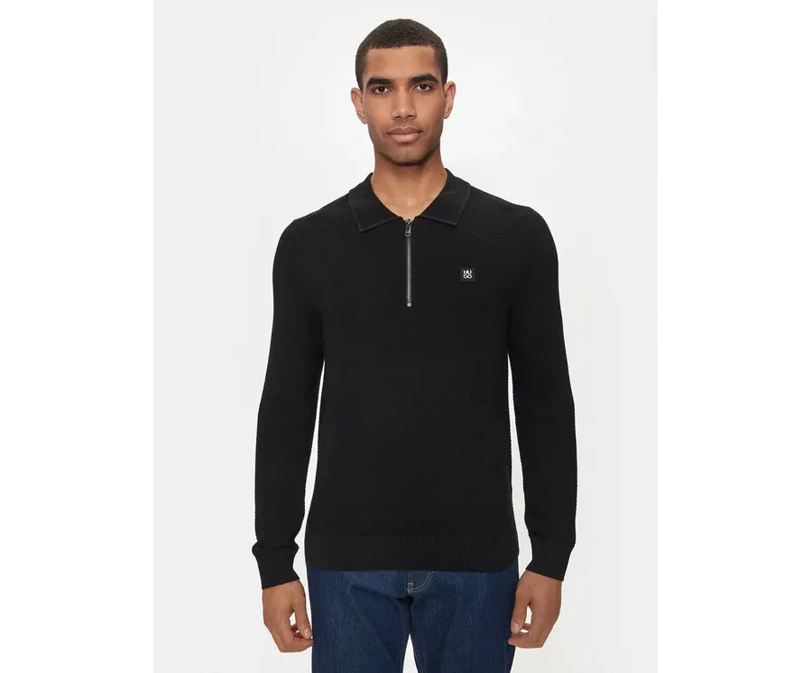 obrazek 1 Hugo Sweter Sastoon 50516640 Czarny Slim Fit HUGO