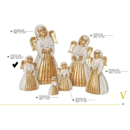 Picture Italian, ceramic, singing angel with crystal 20cm - Valle d'oro Patchi