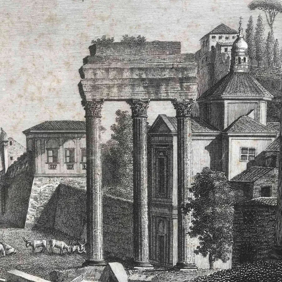 obrazek 7 Widok forów cesarskich. Piękna akwaforta wykonana w 1796 roku przez Francesco Morelli