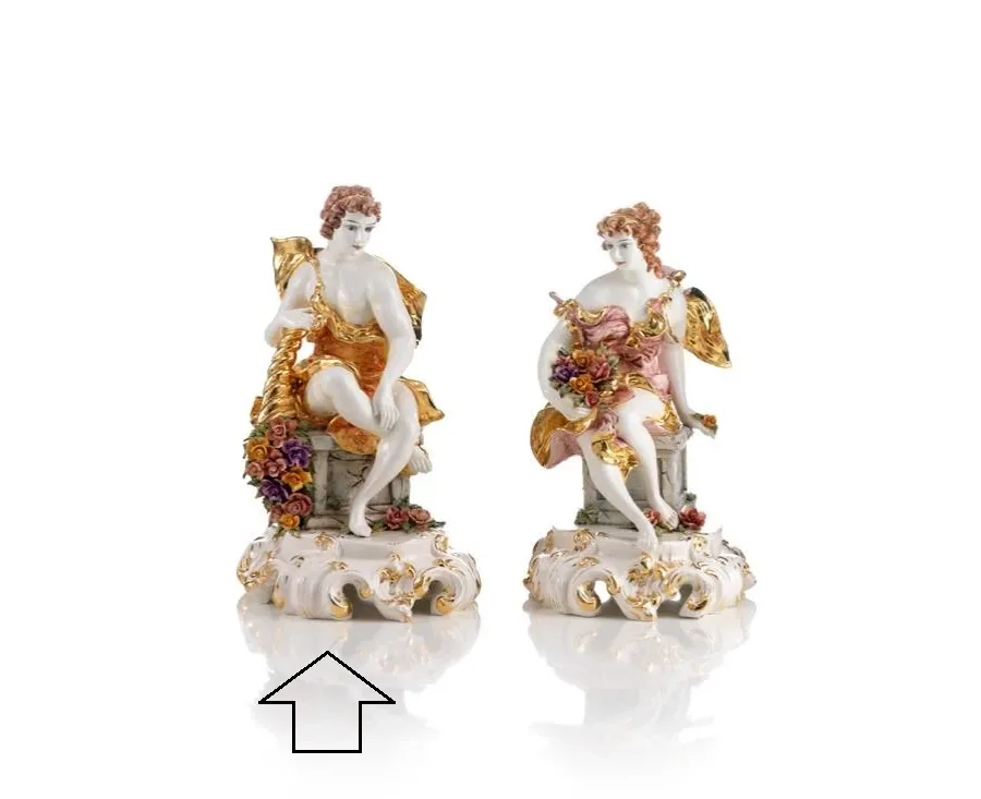 obrazek 1 Stylowa figurka ceramiczna w stylu barokowym greckiego mężczyzny z kwiatami - Ceramiche ML